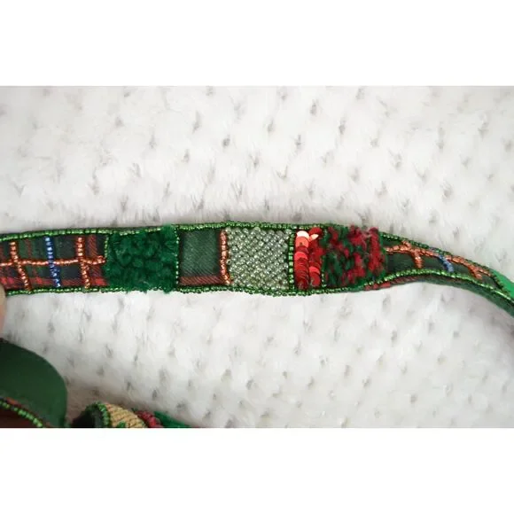 Anthropologie The Fiona Beaded Bag Holiday Plaid Edition - Picture 5 of 16